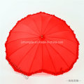 Red Heart Shape16k Straight Sun and Rain Umbrella (YSS0149-1)